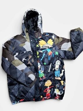 Nickelodeon Kids Camo Cartoon Puffer Jacket
